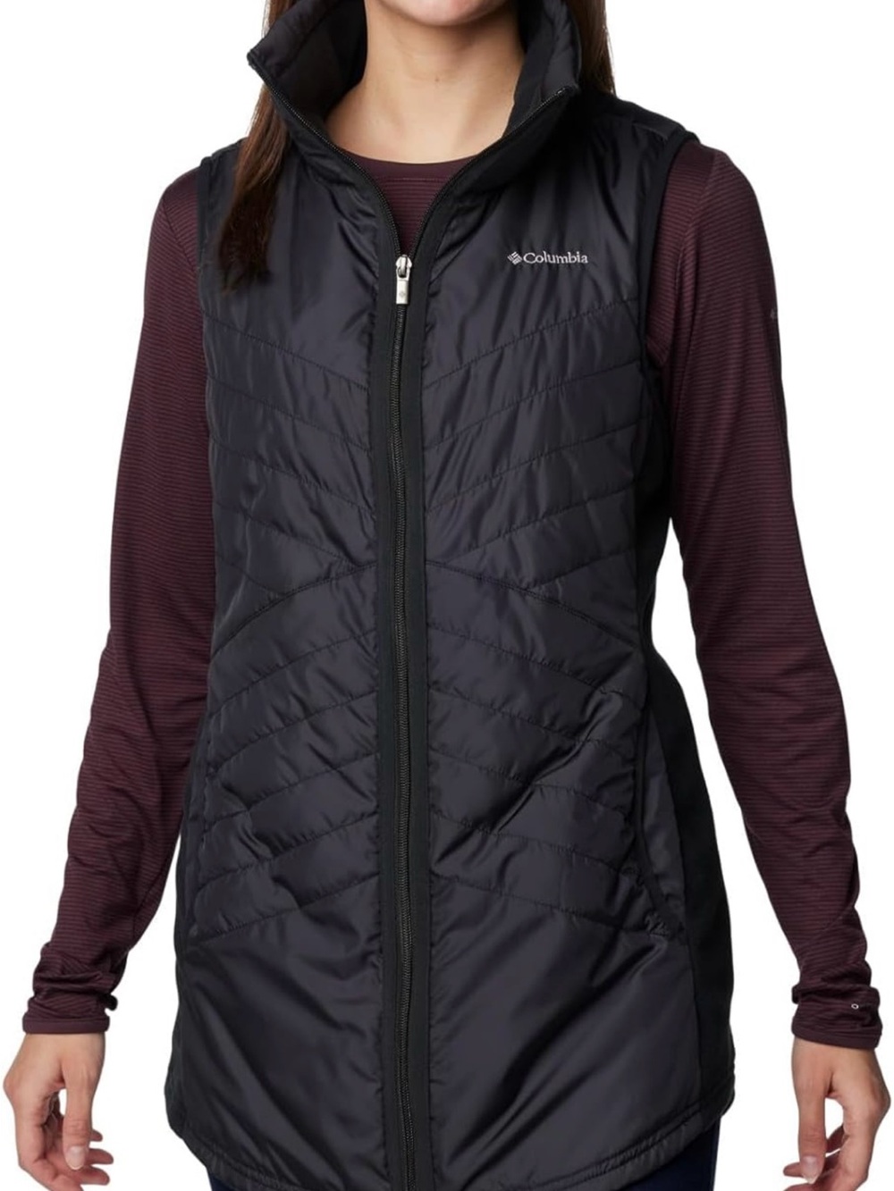 Columbia Black Quilted Women's Long Vest